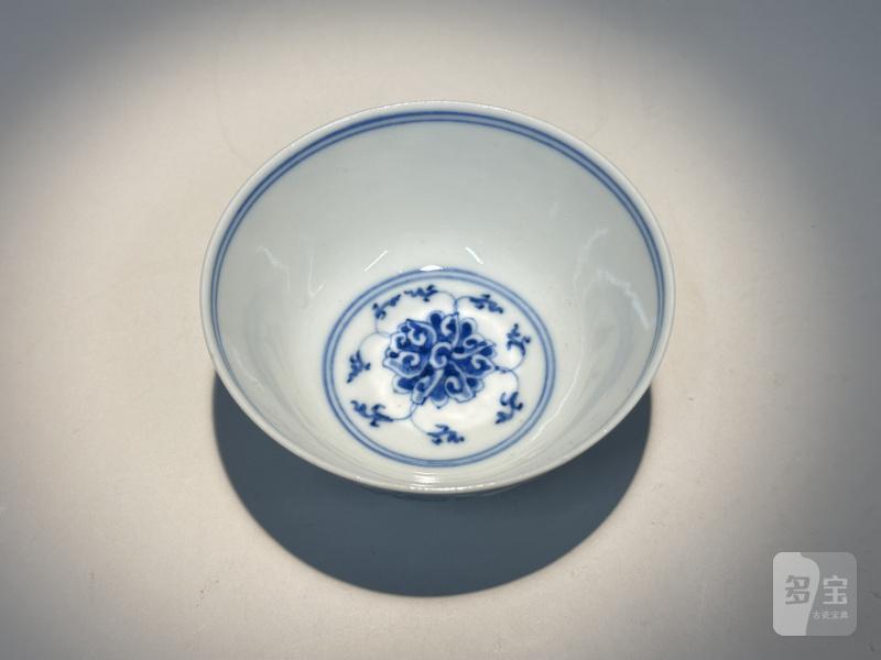 清光绪 青花缠枝花卉纹茶圆 - 图3